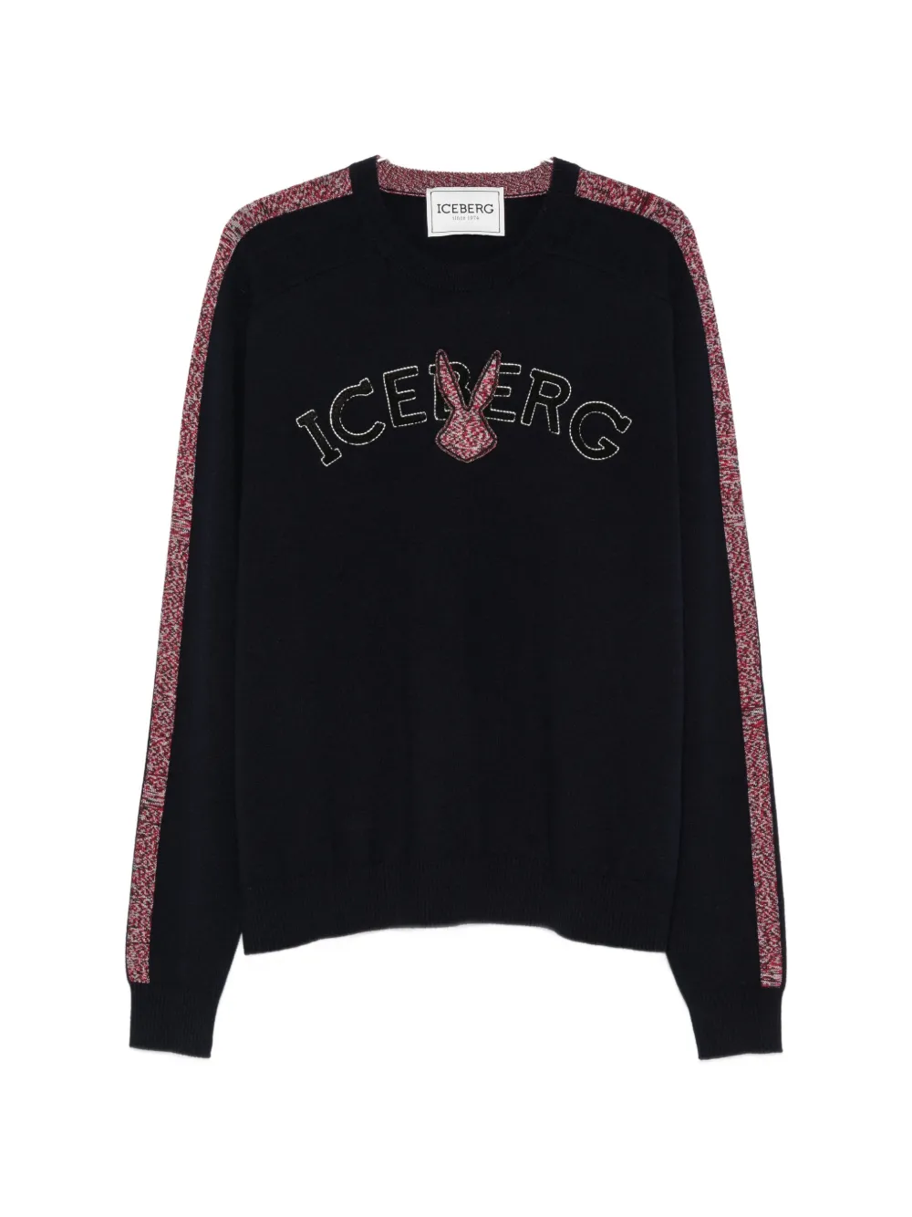 Iceberg logo-embroidered side-stripe sweater - Blau