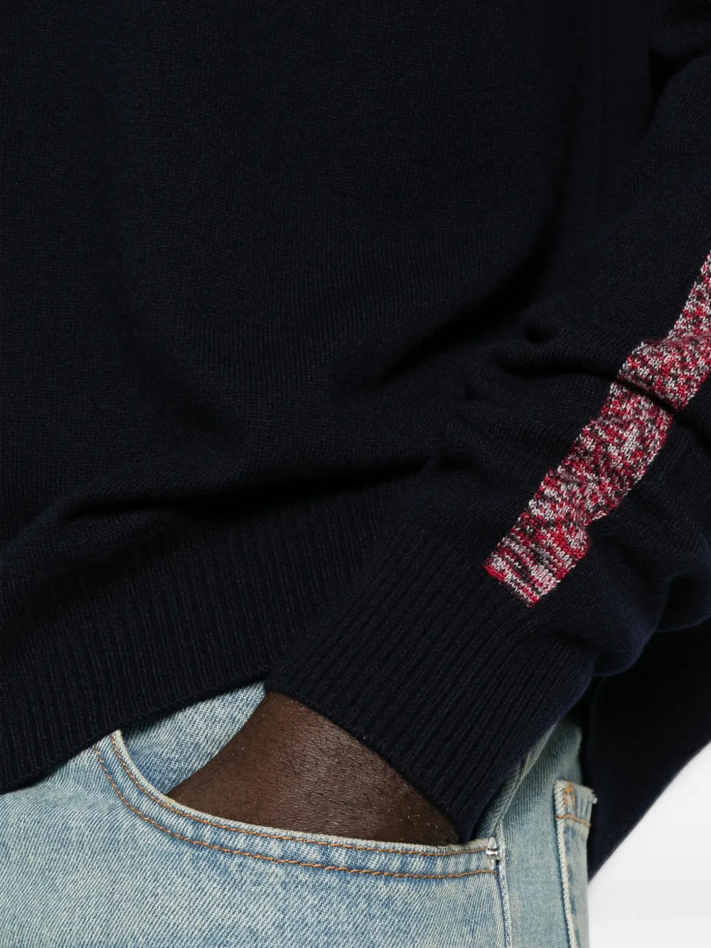 Iceberg Trui met geborduurd logo en zijstreep Blauw