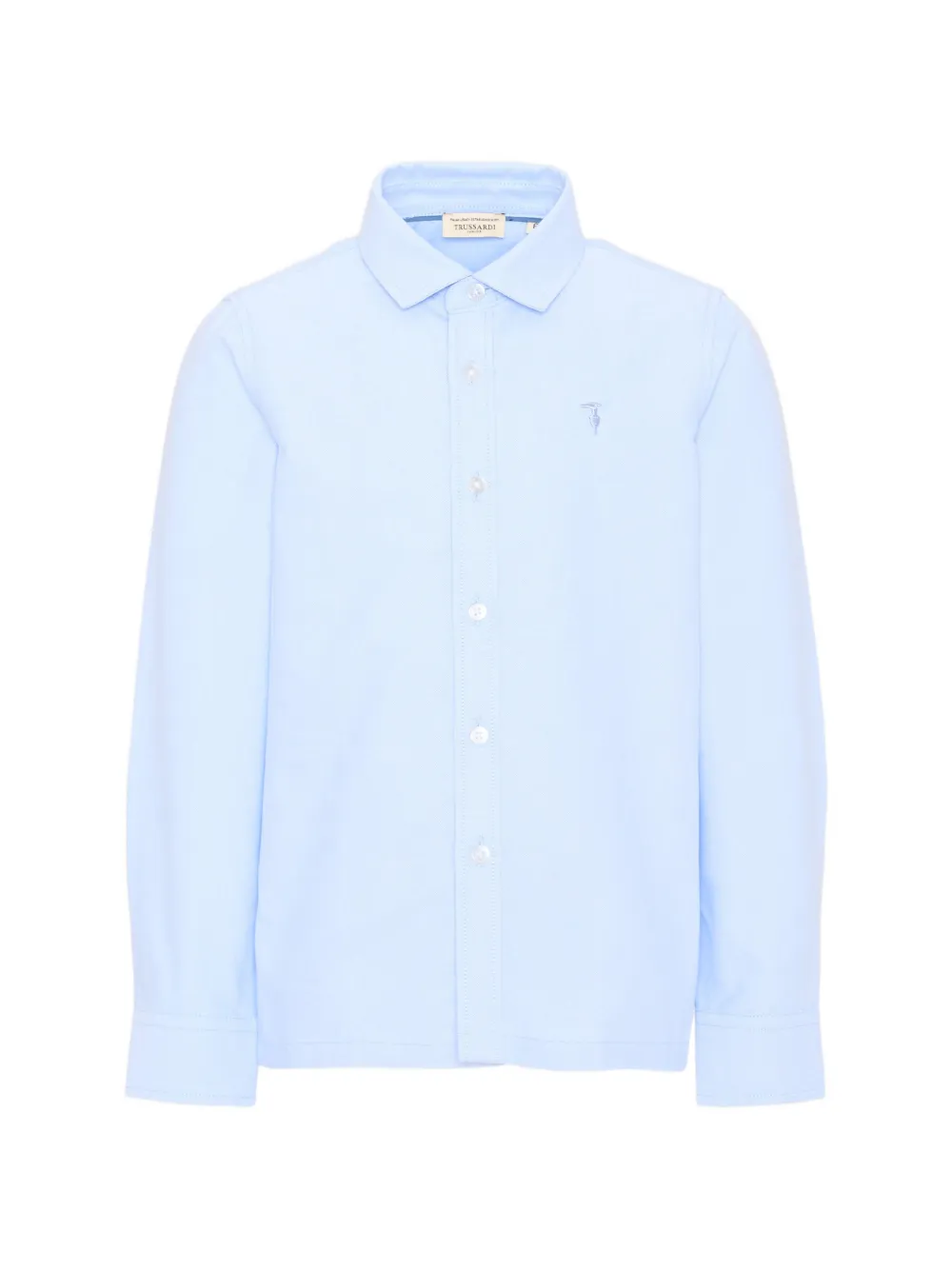 TRUSSARDI JUNIOR logo-embroidered long-sleeve shirt - Blau