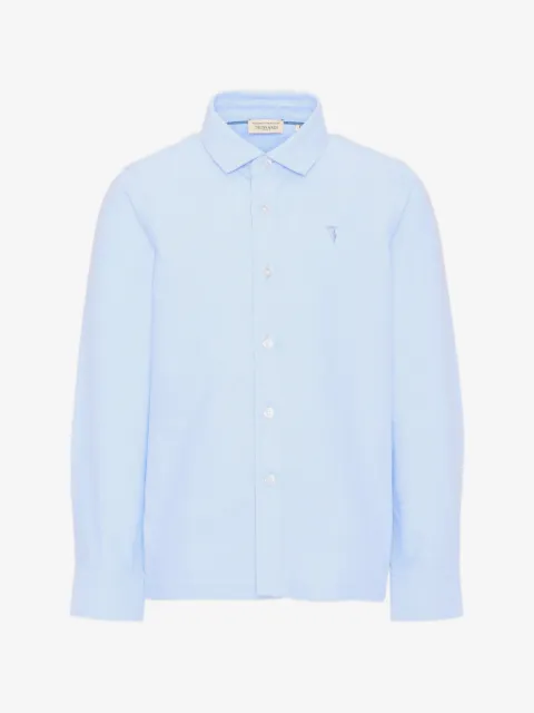 TRUSSARDI JUNIOR logo-embroidered long-sleeve shirt