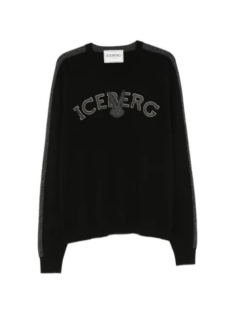 Iceberg Suéter com logo bordado e listra lateral