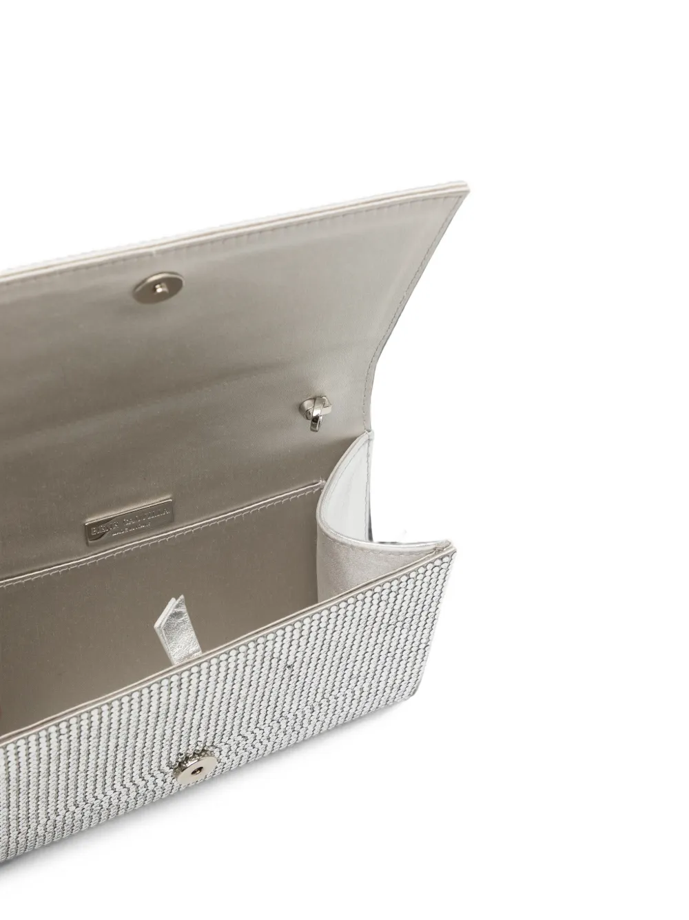René Caovilla Clutch verfraaid met kristallen en kettinghengsel Zilver