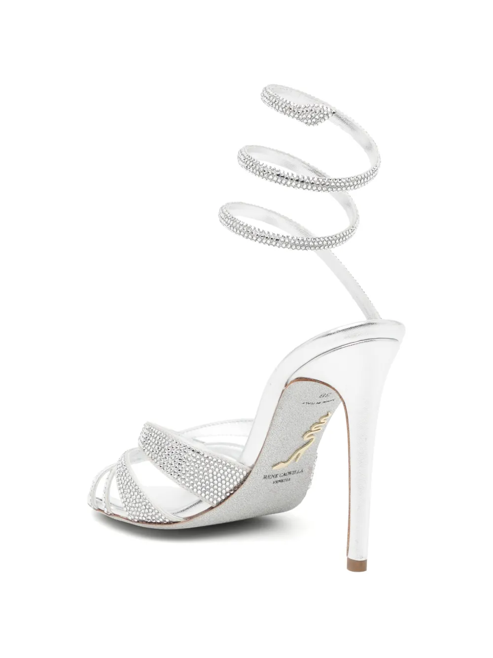 René Caovilla 105mm Cleo sandals Zilver