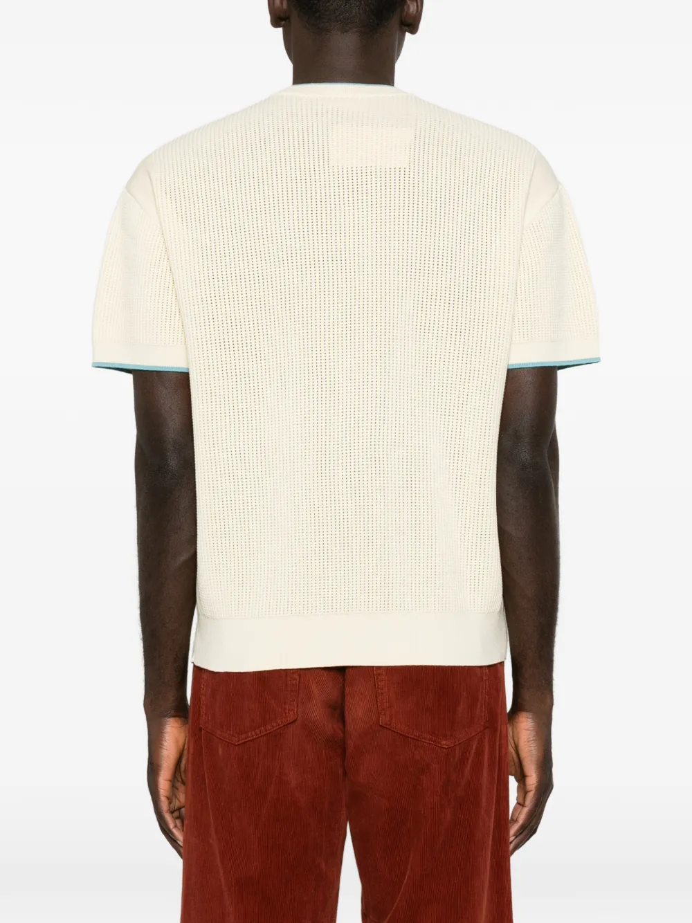 Drôle De Monsieur Opengebreid T-shirt met logopatch Beige