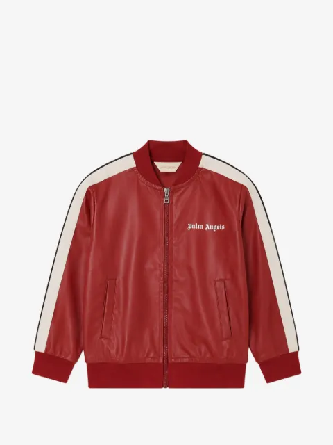 Palm Angels Kids jakke med logotryk og striber langs siden