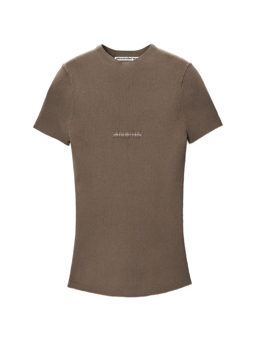 Alexander Wang ribbed-knit jacquard-logo top - Braun