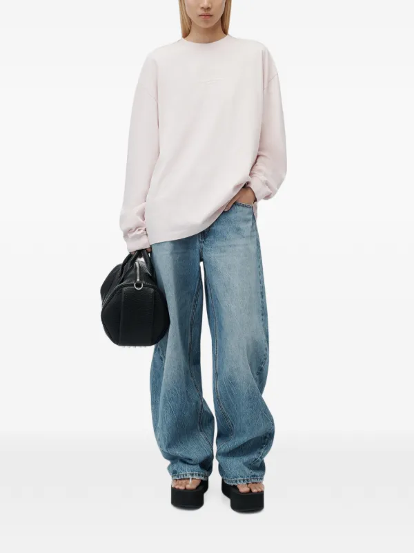 Alexander Wang logo-print long-sleeve T-shirt | Pink | FARFETCH