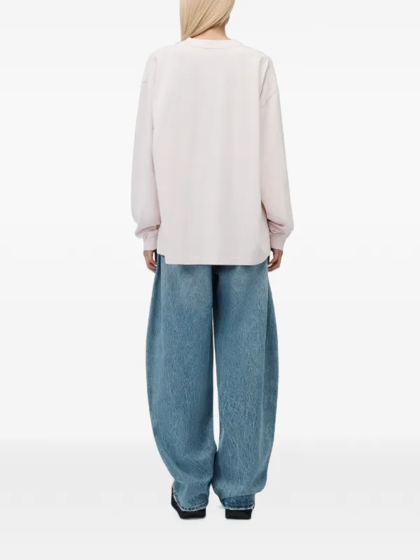 Alexander Wang logo-print long-sleeve T-shirt | Pink | FARFETCH
