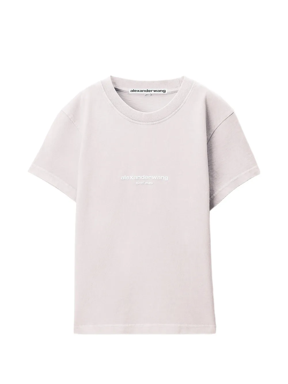 Alexander Wang logo print shrunken short sleeve T-shirt - Rosa