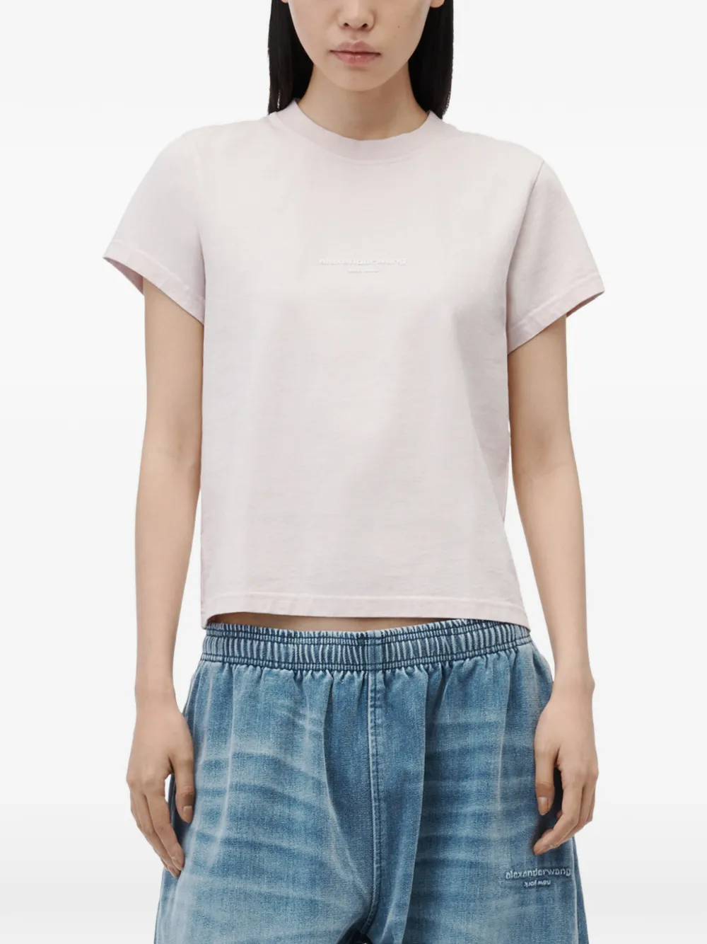 Alexander Wang T-shirt met korte mouwen en logo-print Roze