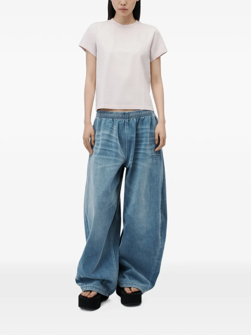 Alexander Wang T-shirt met korte mouwen en logo-print Roze