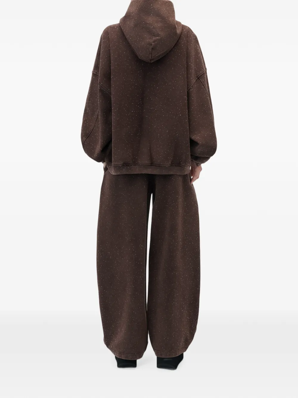 Alexander Wang Midi-waist oversized joggingbroek met all-over hotfix Bruin