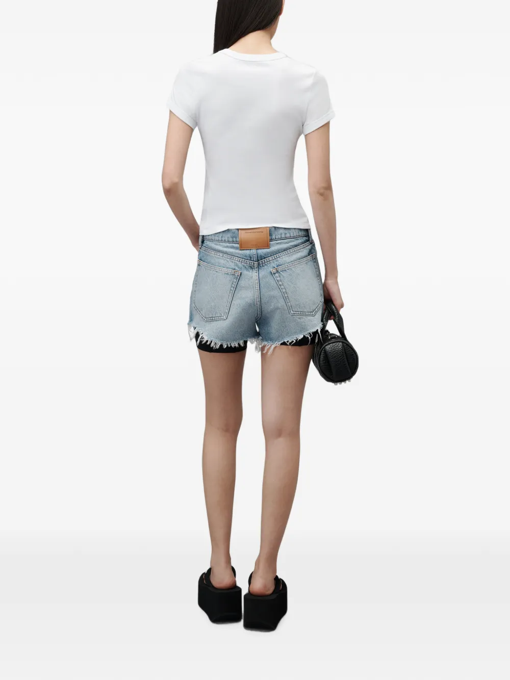 Alexander Wang Getailleerd T-shirt met kersenprint Wit