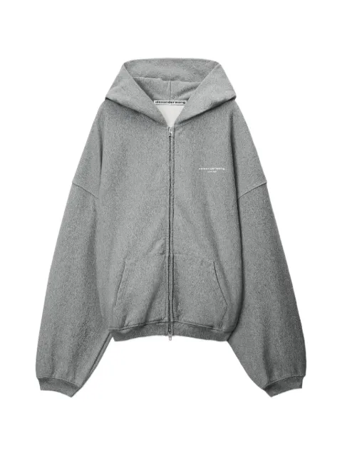 Alexander Wang logo-print oversized zip-up hoodie