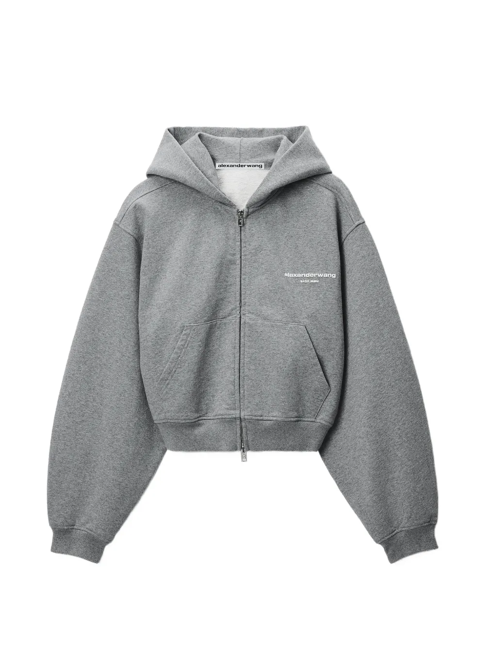 Alexander Wang logo-print zip-up hoodie - Grau