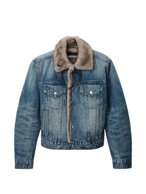 Alexander Wang denim jacket w/ faux mink lining