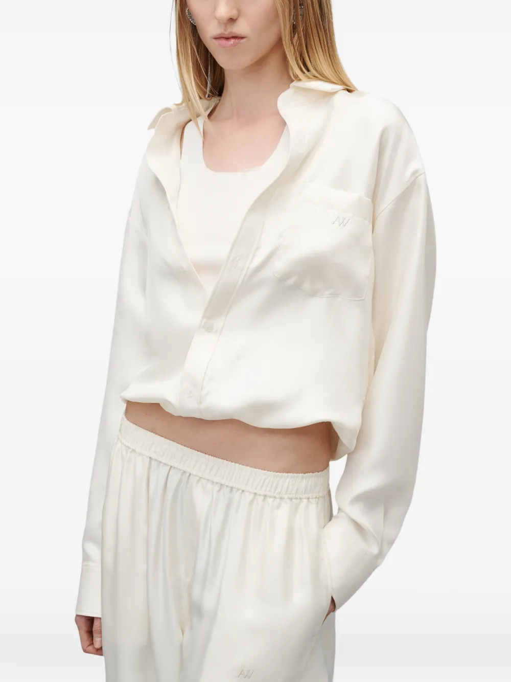 Alexander Wang Gelaagde zijden blouse Beige