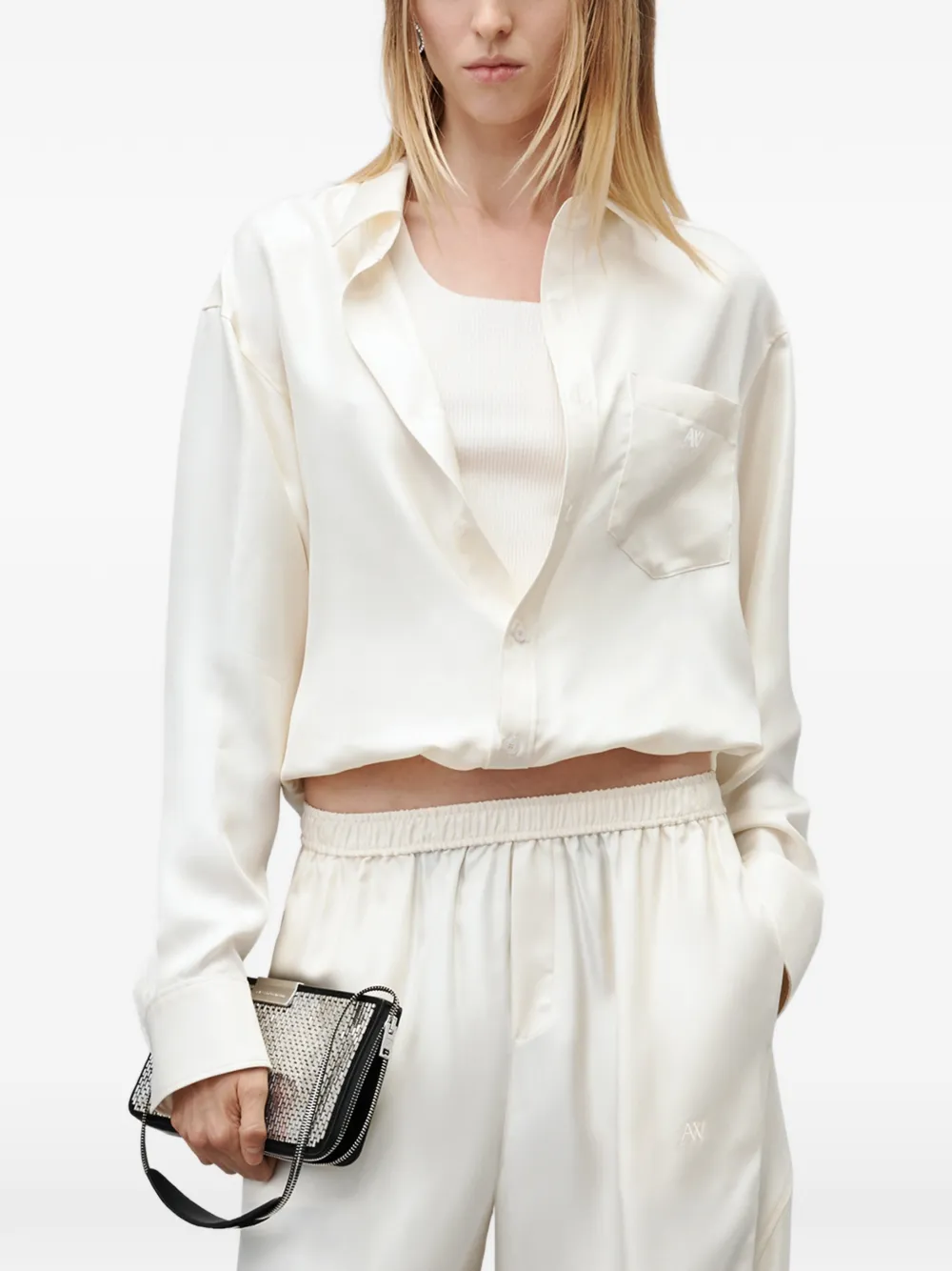 Alexander Wang Gelaagde zijden blouse Beige