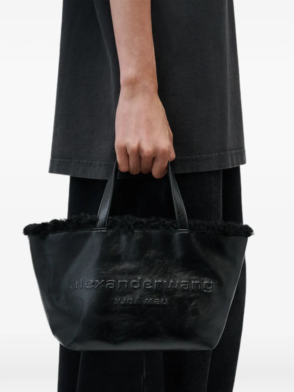 Alexander Wang Punch kleine shopper met afneembare band Zwart