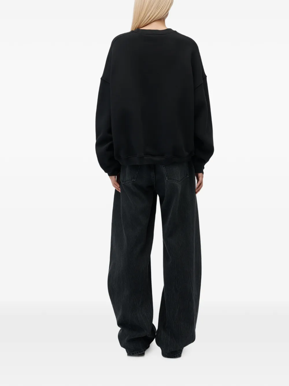 Alexander Wang Sweater met logoprint en ronde hals Zwart