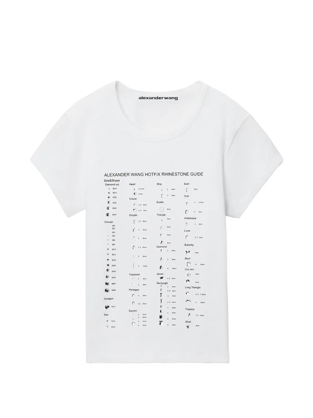 Alexander Wang Getailleerd SS-T-shirt met hotfix grafische kaart Wit