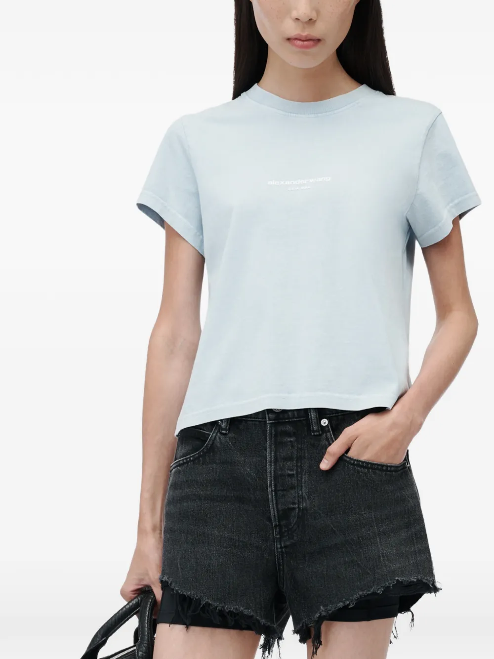 Alexander Wang T-shirt met korte mouwen en logo-print Blauw