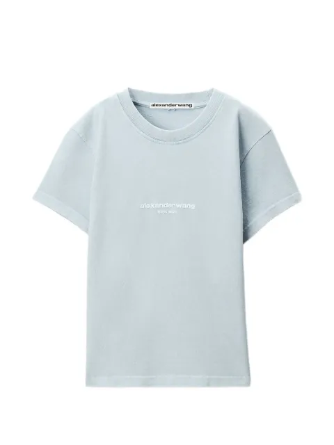 Alexander Wang logo-print shrunken short-sleeve T-shirt
