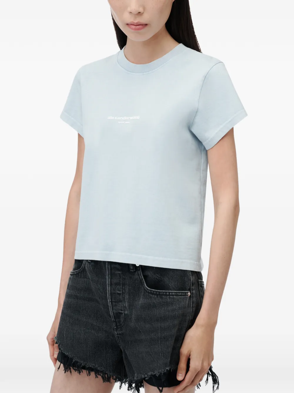 Alexander Wang T-shirt met korte mouwen en logo-print Blauw
