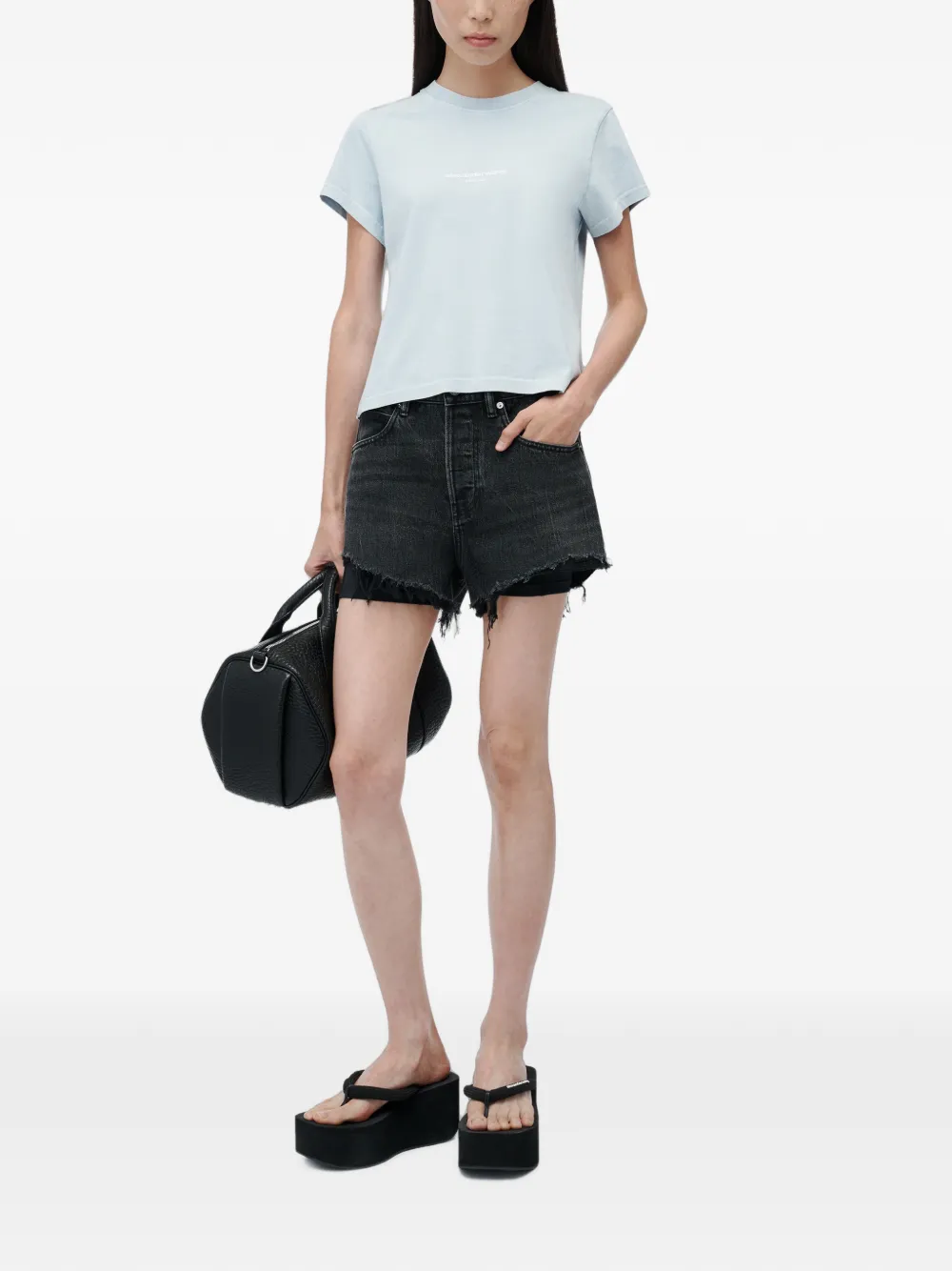 Alexander Wang T-shirt met korte mouwen en logo-print Blauw