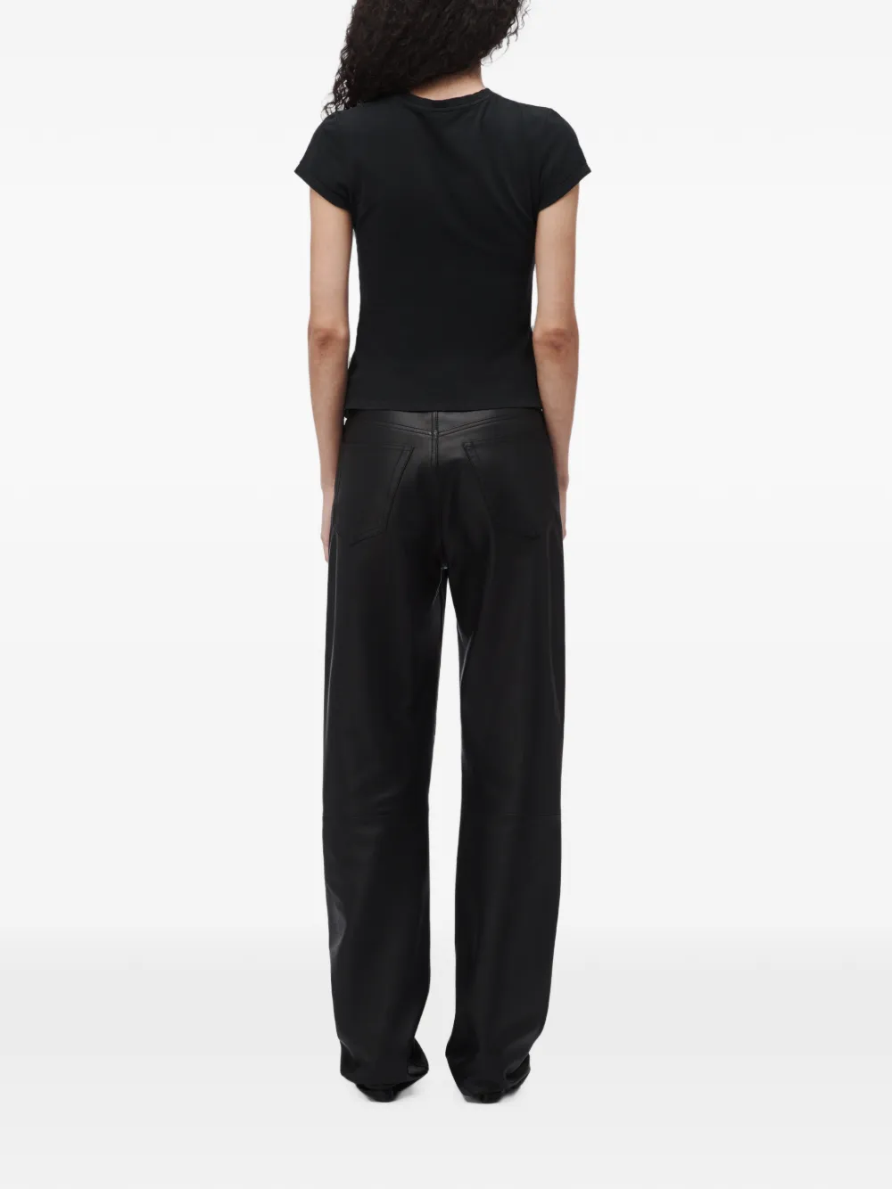 Alexander Wang T-shirt met contrasterende afwerking en grafische kersen-print Zwart