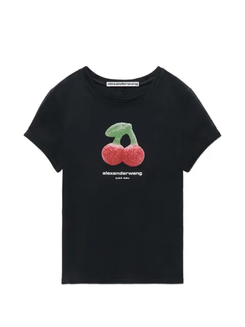 Alexander Wang camiseta con motivo de cereza y ribete en contraste