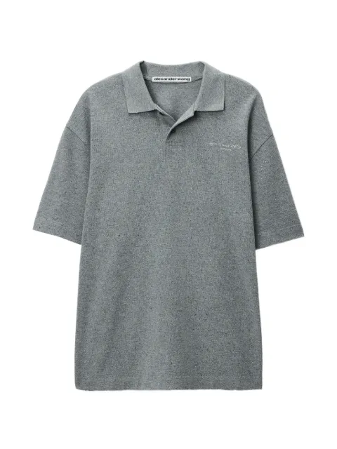 Alexander Wang crystal-hotfix short-sleeve polo