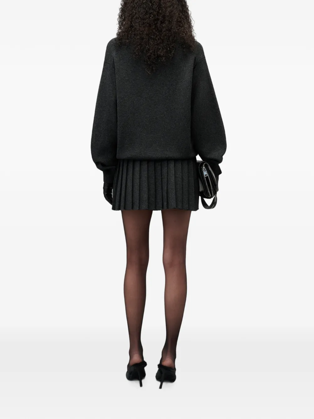 Alexander Wang Polojurk met lange mouwen en hittegeperste rok Grijs