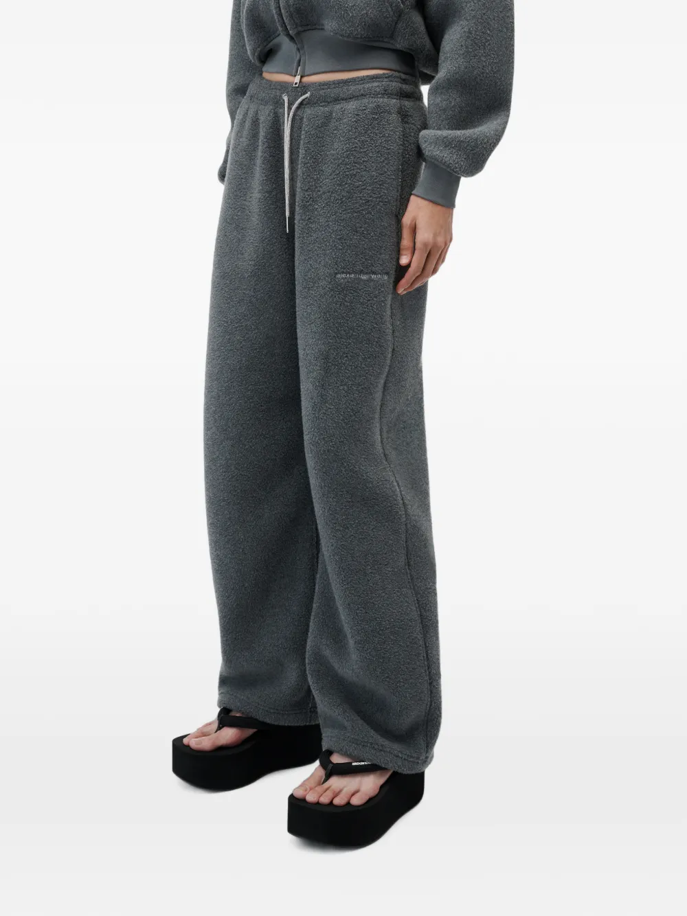 Alexander Wang Midi-waist trainingsbroek met trekkoord van stras Grijs