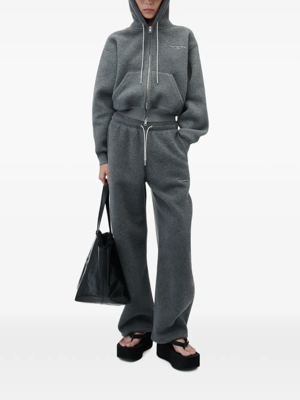Alexander Wang Midi-waist trainingsbroek met trekkoord van stras Grijs