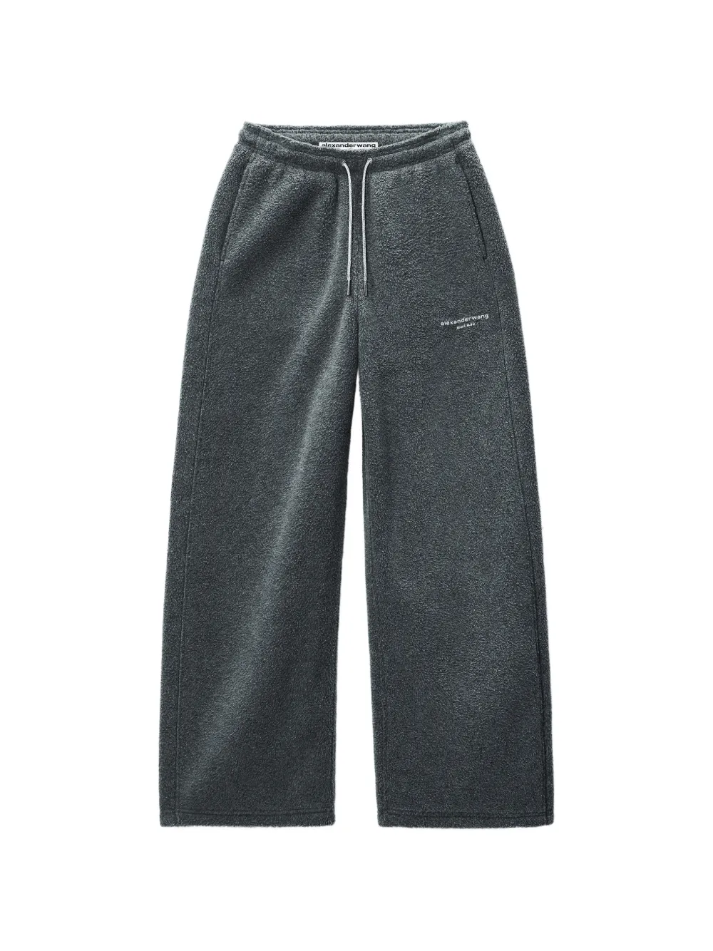 Alexander Wang Mid-rise Track Pant W/ Rhinestone Drawcord In 그레이