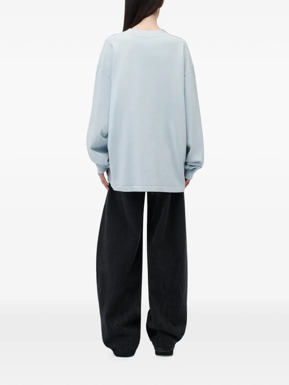 Alexander Wang Logo Print Long-sleeve T-shirt in Blue, view 3