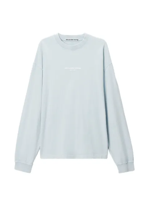 Alexander Wang playera manga larga con logo estampado