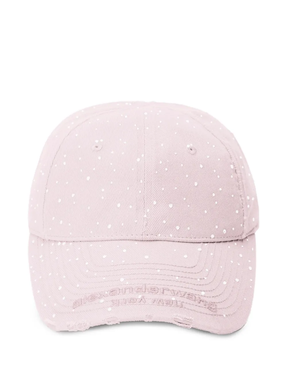 Alexander Wang crystal hotfix distressed baseball cap · One Size