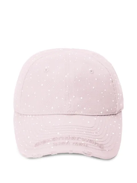 Alexander Wang crystal hotfix distressed baseball cap