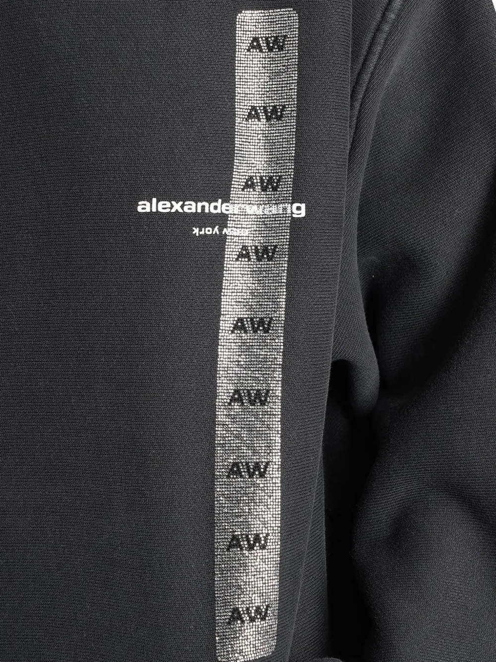 Alexander Wang Graphic Hoodie in Black, view 5