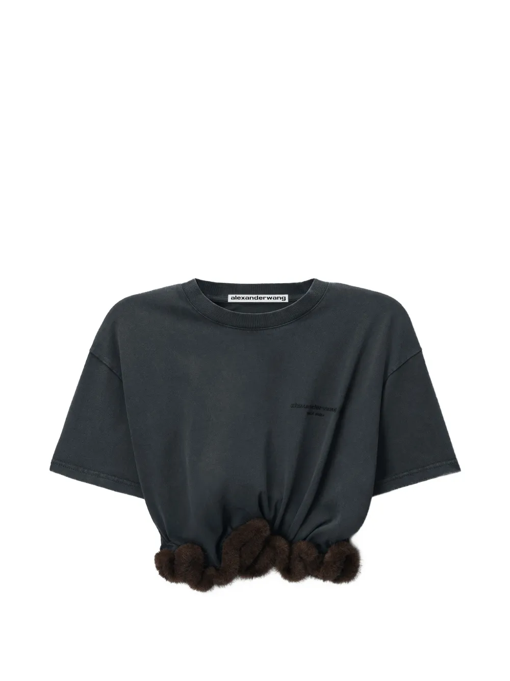 Alexander Wang short-sleeve T-shirt w/ faux-fur trim