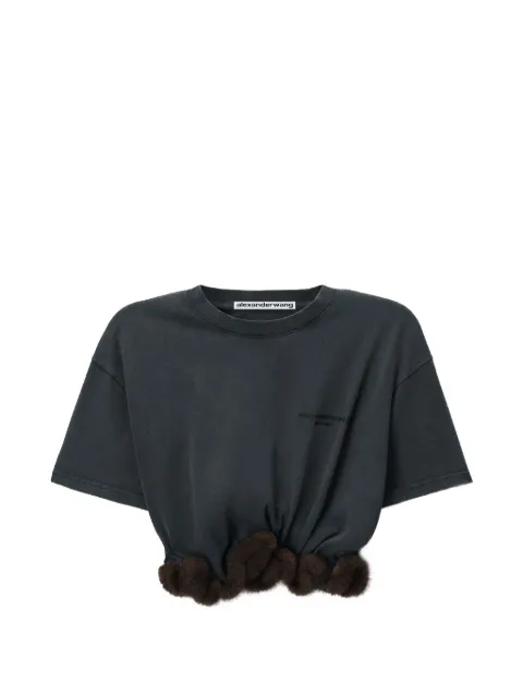 Alexander Wang short-sleeve T-shirt w/ faux-fur trim