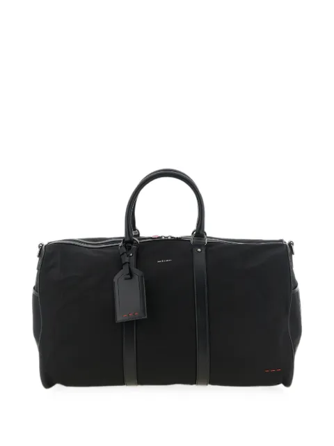 Kiton leather-trim Weekend duffel bag