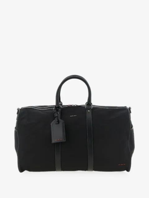 Kiton leather-trim Weekend duffel bag