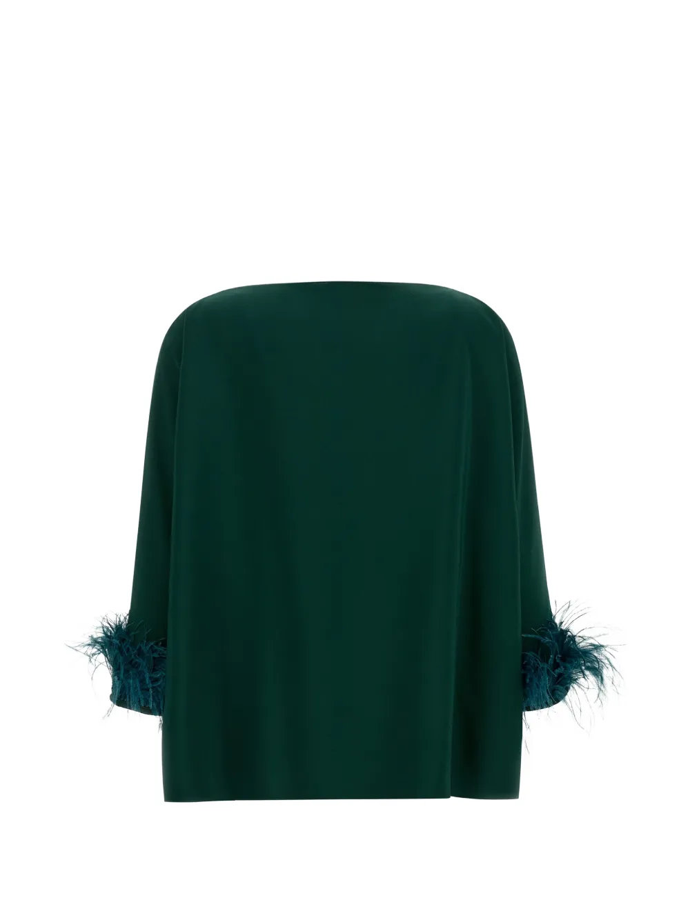 Gianluca Capannolo Laura top met veren afwerking Groen