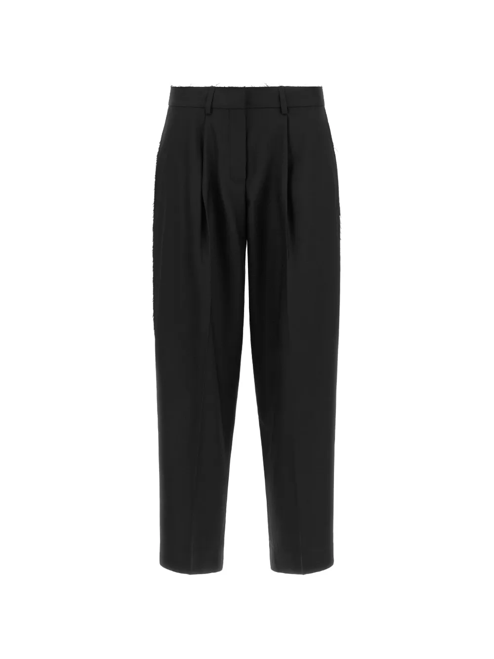 Gianluca Capannolo Nora pleated frayed trousers - Schwarz