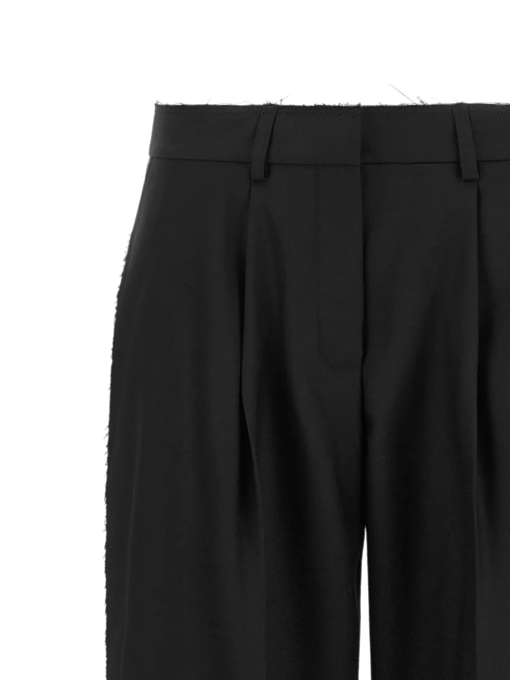 Gianluca Capannolo Nora pleated frayed trousers Zwart