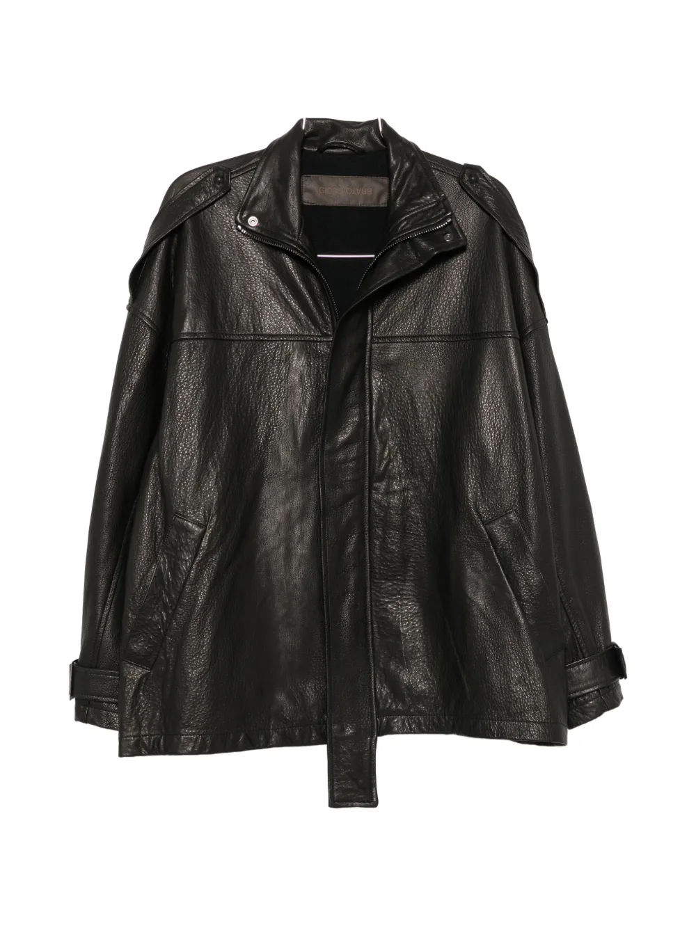 Giorgio Brato buckled-cuff leather coat - Nero