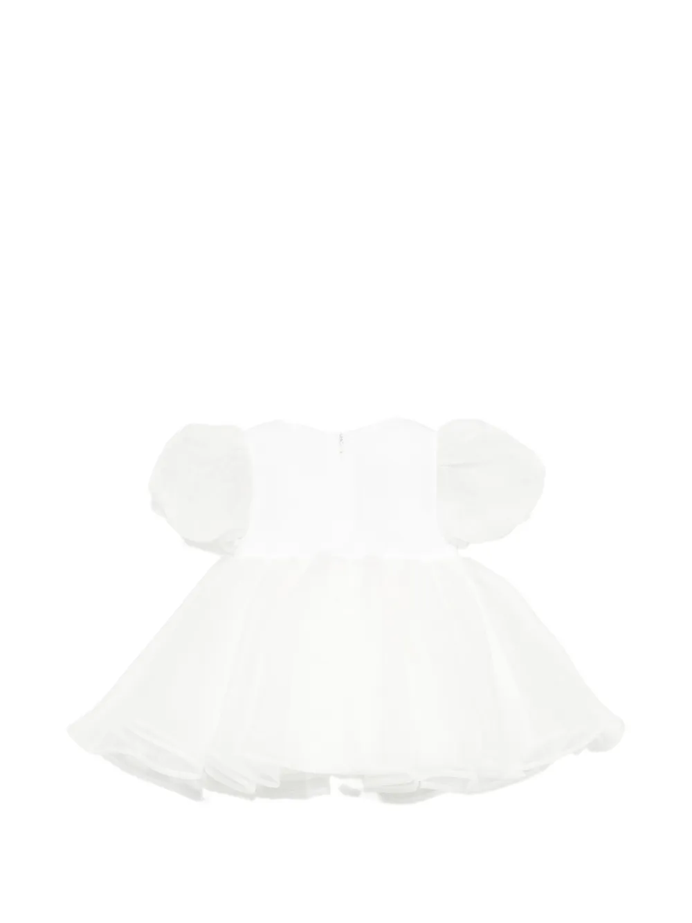 Elisabetta Franchi La Mia Bambina Jurk met pofmouwen Wit